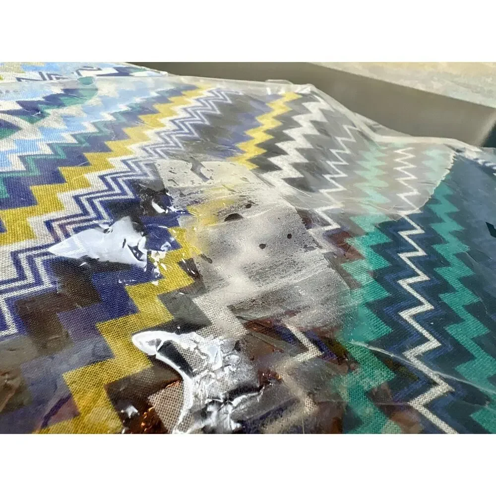 NWT - Missoni Italian Chevron Scarf/Shawl - Blue & Yellow (25x80) - Picture 15 of 15
